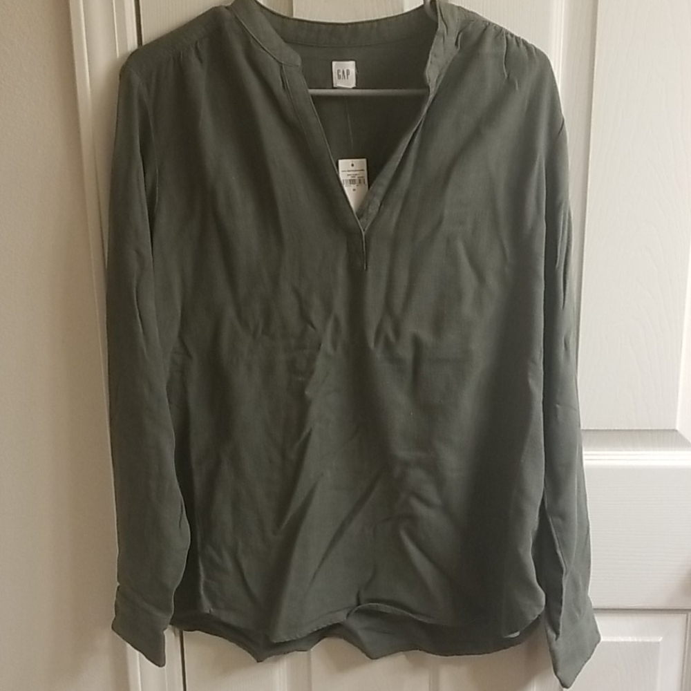 Medium Linen Olive Green Shirt